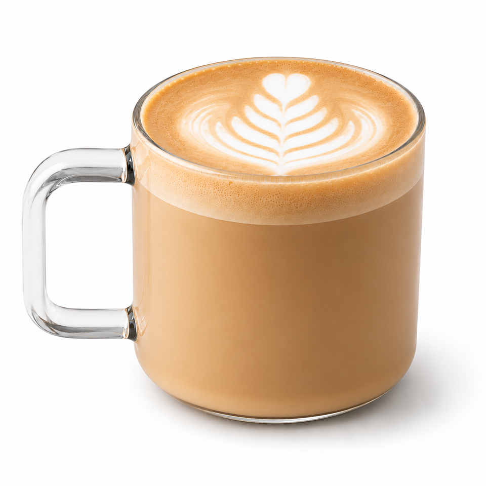 Butterscotch coffee with heart latte art