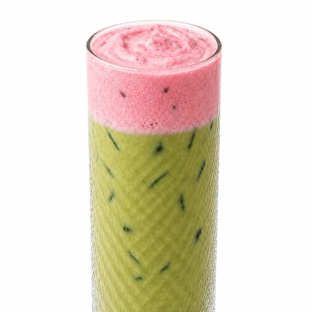 Iced strawberry matcha.