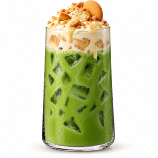 Iced pumpkin pie pudding matcha
