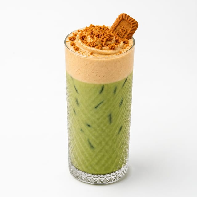Iced biscoff matcha.
