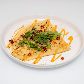 Chili crisp egg crepe (savory)