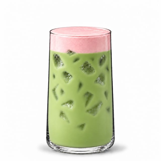 Iced strawberry matcha.
